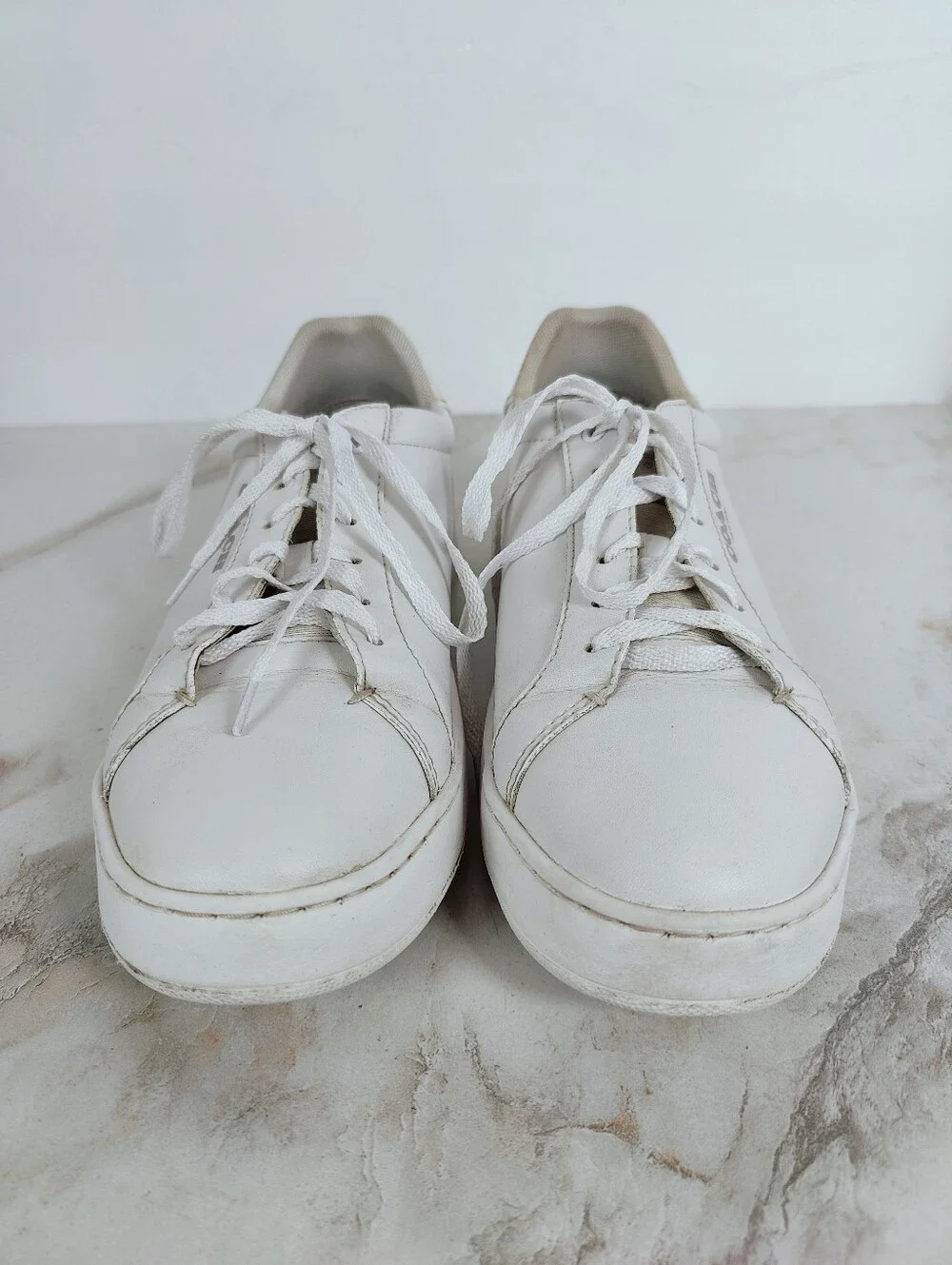 Coach Men's Low White Leather Sneakers Tennis Shoes, Sz 7.5